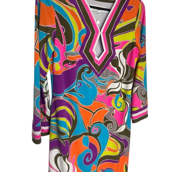 Trina Turk Kaylan Island Swirl Matte Jersey Dress – Size 0 - Picture 5 of 11